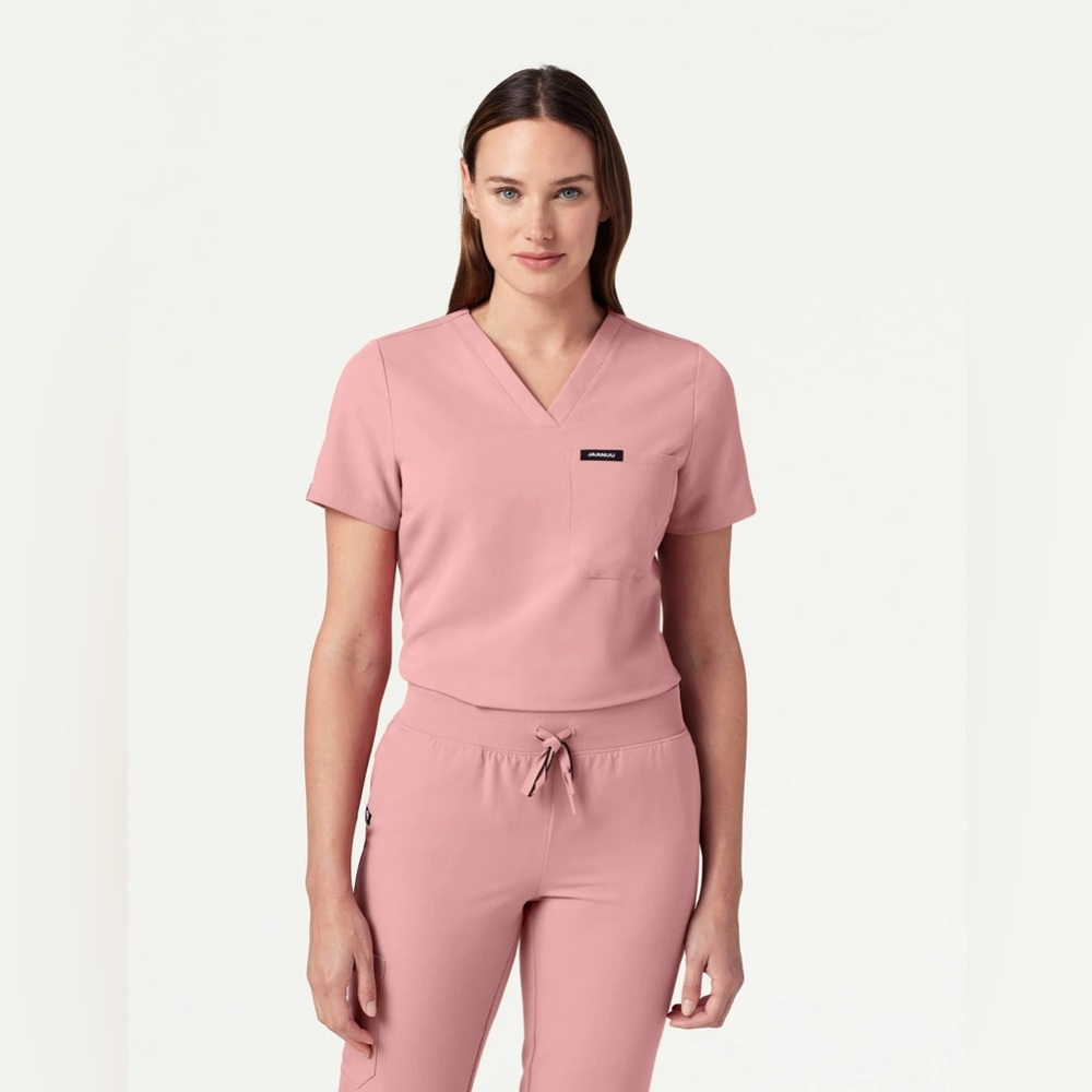 Jaanuu mauve slim one pocket scrub